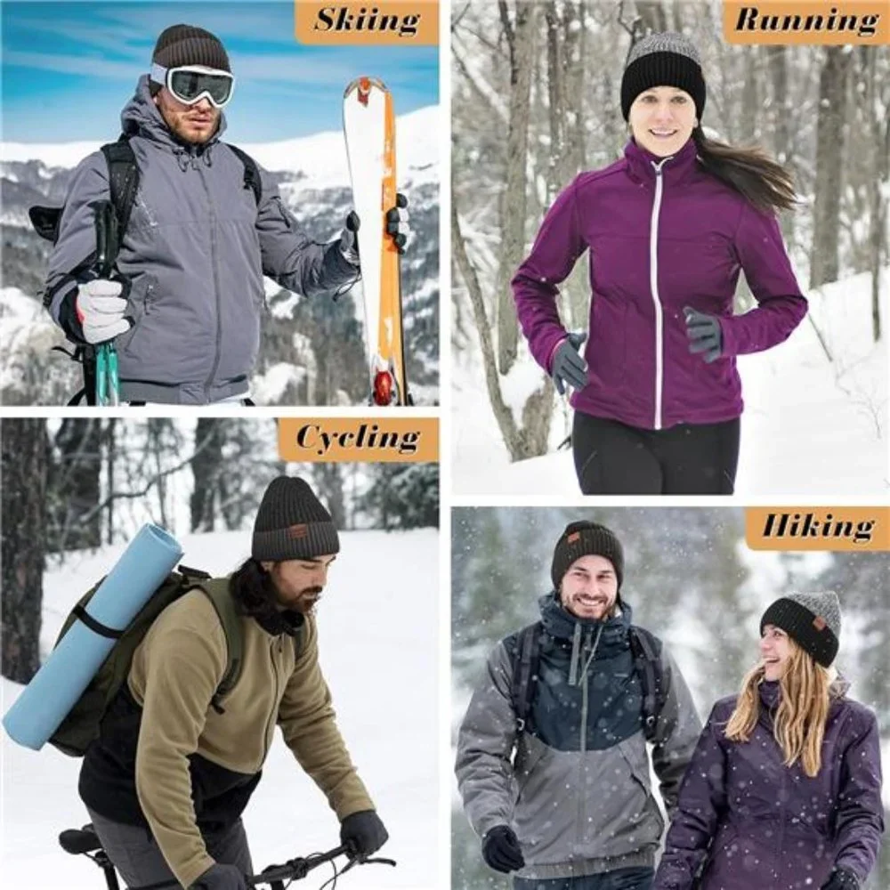 Winter Beanie Hat for Men: Warm Thick Knit Beanie Winter Thermal Skull Cap with
